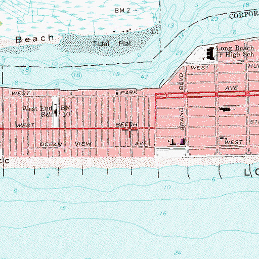 Topographic Map of West End Library, NY