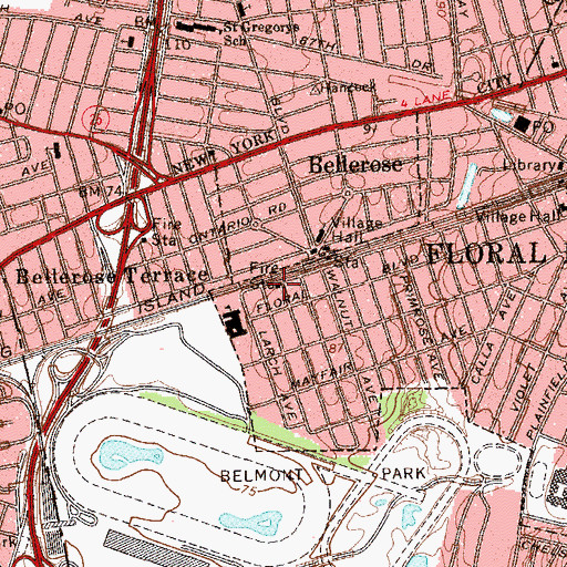 Topographic Map of Floral Park Fire Department Active Engine Company, NY