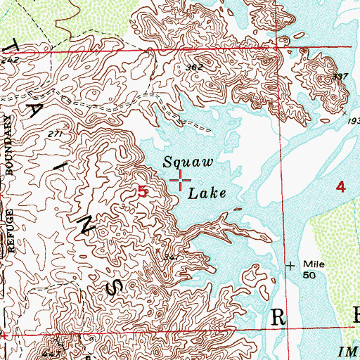Topographic Map of Squaw Lake, CA