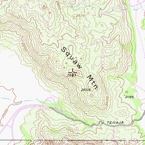 Topographic Map of Squaw Mountain, CA
