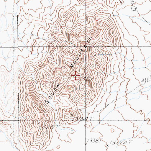 Topographic Map of Squaw Mountain, CA