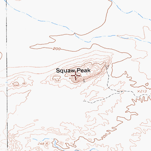 Topographic Map of Squaw Peak, CA