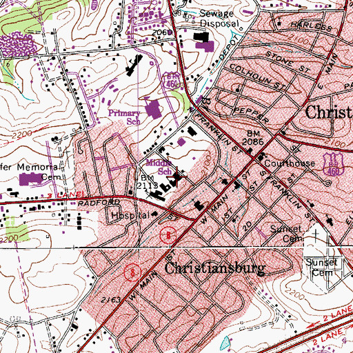 Topographic Map of Independence Secondary School, VA