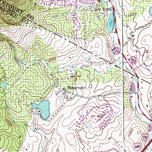 Topographic Map of Bonsack Elementary School, VA