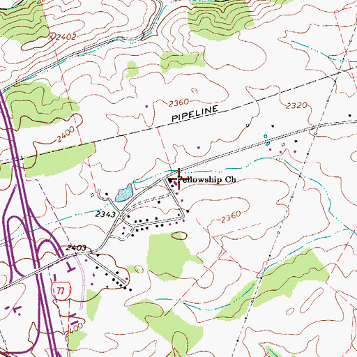 Topographic Map of Granite Christian Academy, VA
