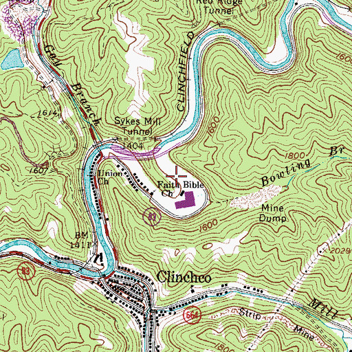 Topographic Map of Clinchco Elementary School, VA