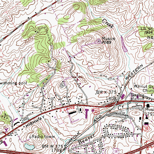 Topographic Map of Morrison School, VA