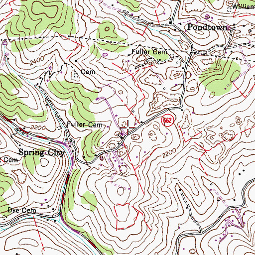 Topographic Map of Spring City Baptist School, VA