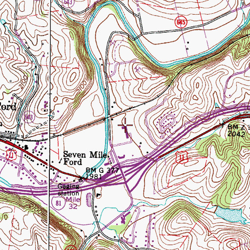 Topographic Map of Smyth Career and Technology Center, VA