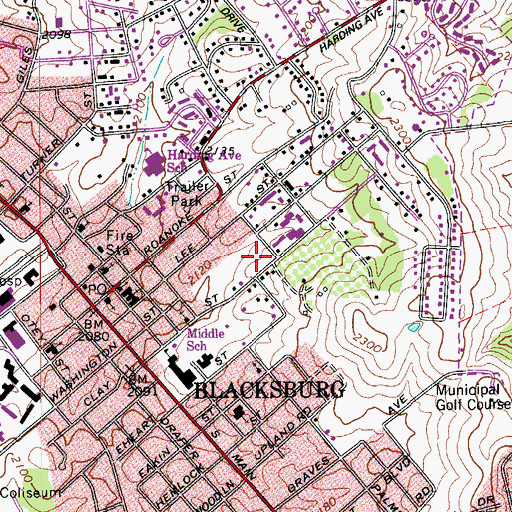 Topographic Map of Dayspring Christian Academy, VA