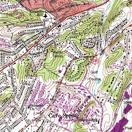 Topographic Map of Shedd Montessori School, VA