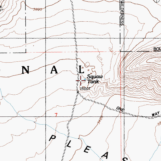 Topographic Map of Squaw Tank, CA
