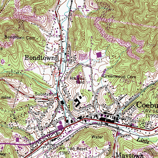 Topographic Map of Coeburn Primary School, VA