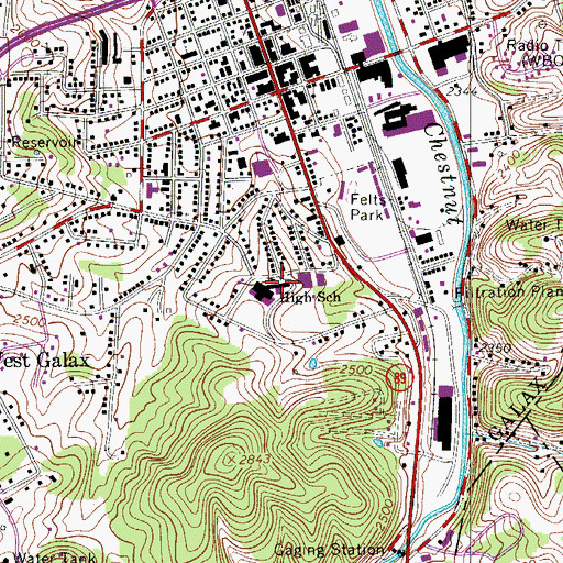 Topographic Map of Cooperative Center for Exceptional Children, VA