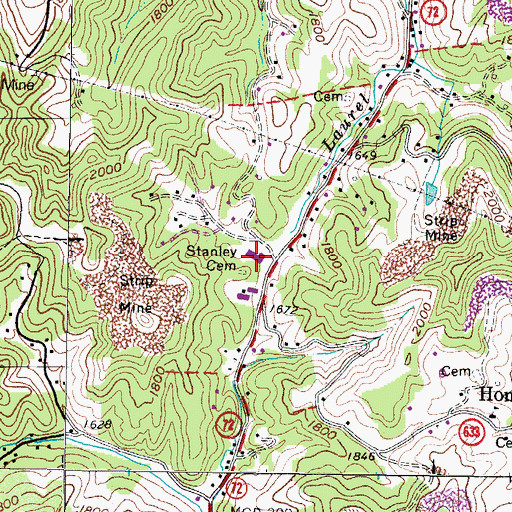 Topographic Map of Longs Fork Elementary School, VA