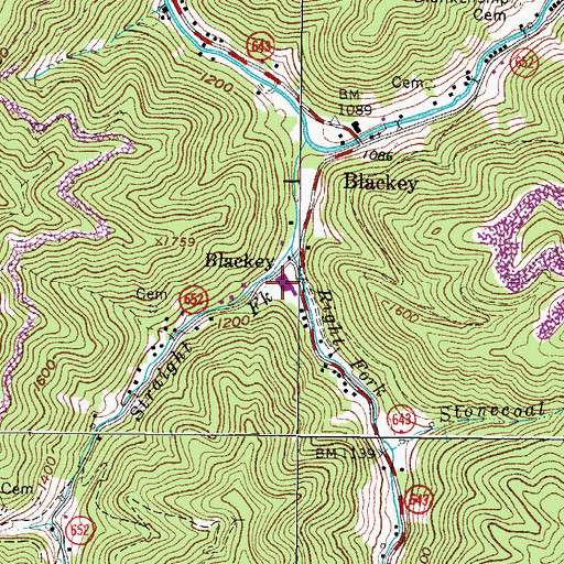Topographic Map of Hurley High School, VA