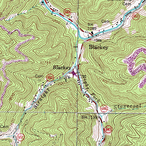 Topographic Map of Hurley High School, VA