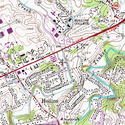 Topographic Map of Community School, VA
