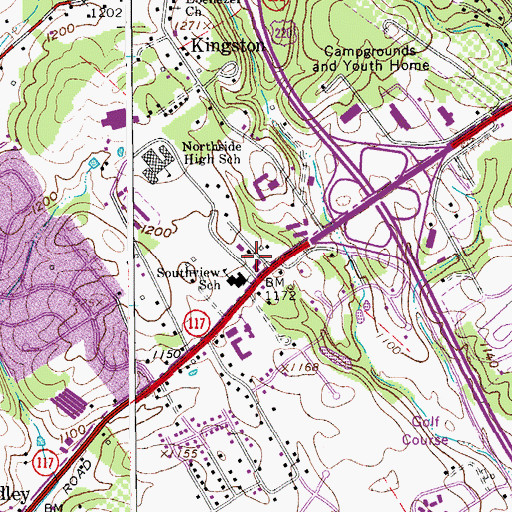 Topographic Map of First Wesleyan Christian School, VA