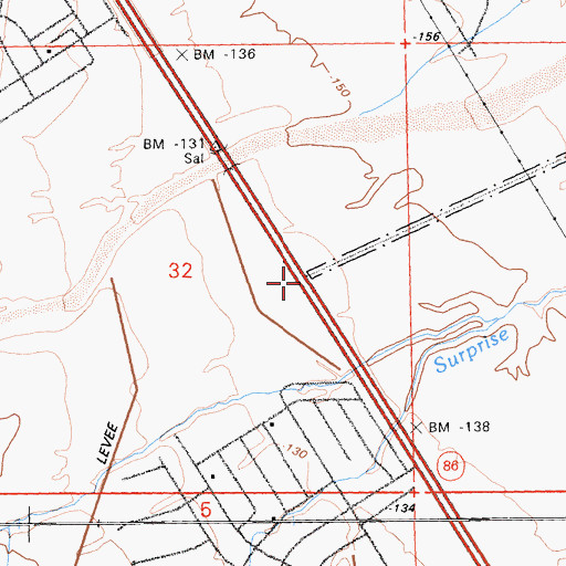 Topographic Map of Squeaky Springs (historical), CA