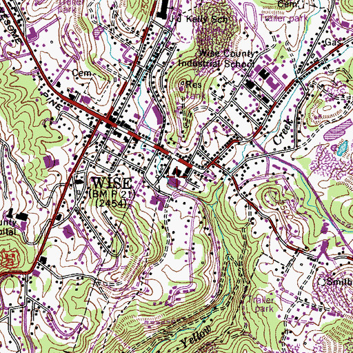 Topographic Map of L F Addington Middle School, VA