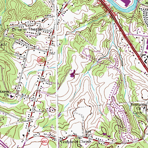 Topographic Map of Rich Acres Elementary School, VA