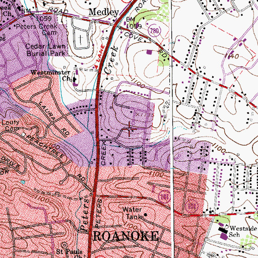 Topographic Map of Blue Ridge Montessori School, VA