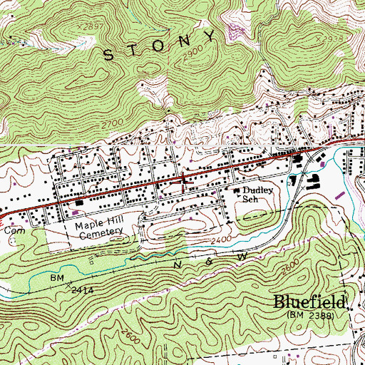 Topographic Map of First Assembly Christian School, VA