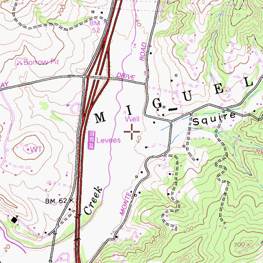 Topographic Map of Squire Canyon, CA