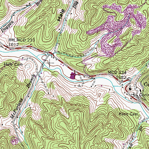 Topographic Map of Council High School, VA