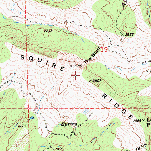Topographic Map of Squire Ridge, CA