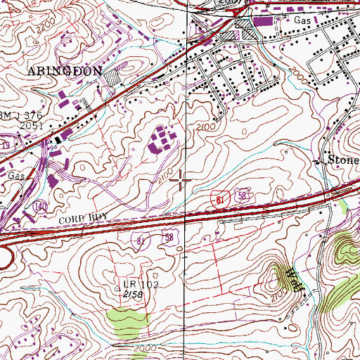 Topographic Map of Southwest Virginia Higher Education Center, VA