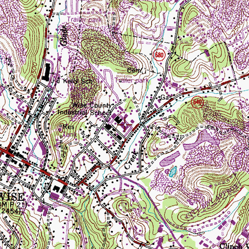 Topographic Map of Alternative Education School, VA