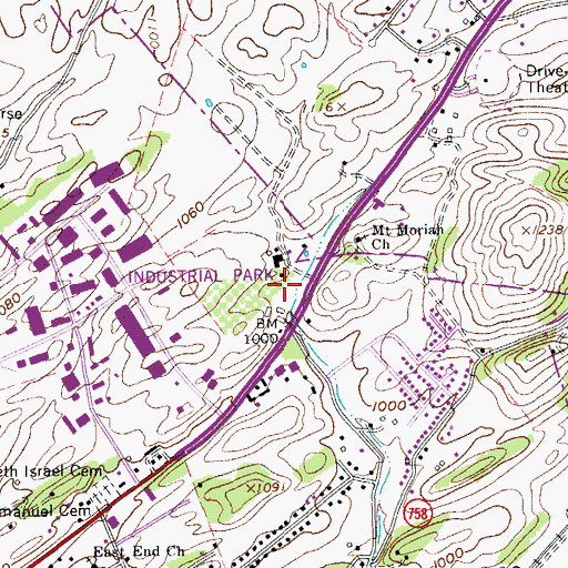 Topographic Map of Rivermont School, VA
