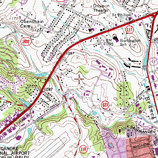 Topographic Map of Minnick Education Center Main Campus, VA
