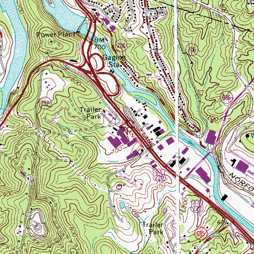 Topographic Map of Piedmont Governor's School for Mathematics Science and Technology, VA