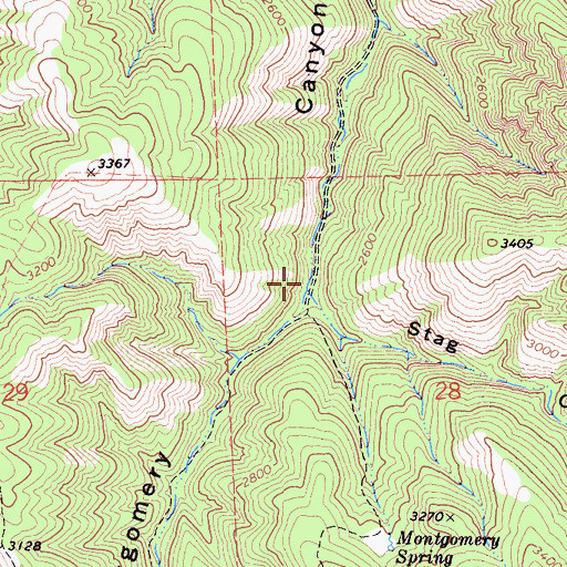 Topographic Map of Stag Canyon, CA