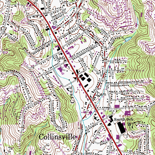 Topographic Map of Teresas School of Baton, VA
