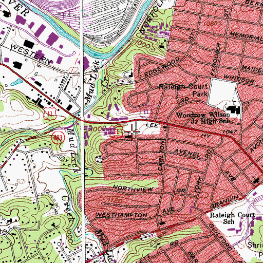 Topographic Map of New Vista Montessori School, VA
