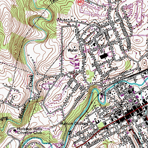 Topographic Map of Cooperative Center for Exceptional Children, VA