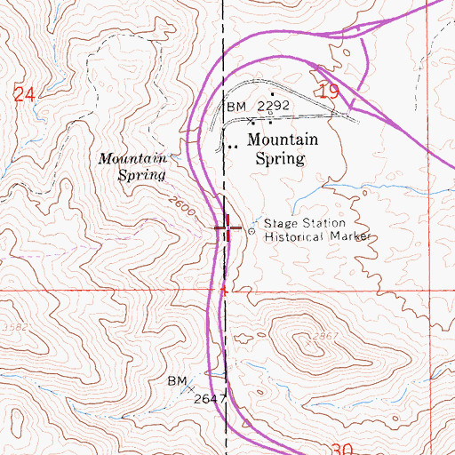 Topographic Map of Stage Station Historical Marker, CA