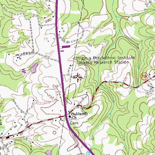 Topographic Map of Chatham Middle School, VA