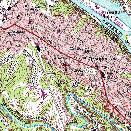 Topographic Map of Laurel Regional Special Education Center, VA