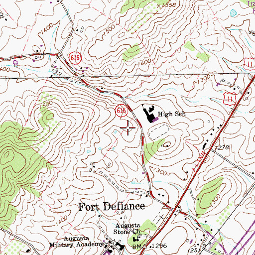 Topographic Map of Clymore Elementary School, VA