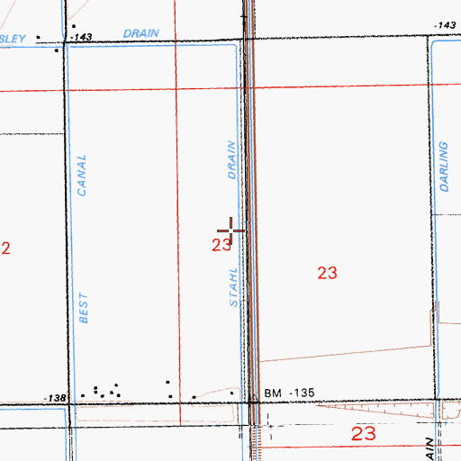 Topographic Map of Stahl Drain, CA