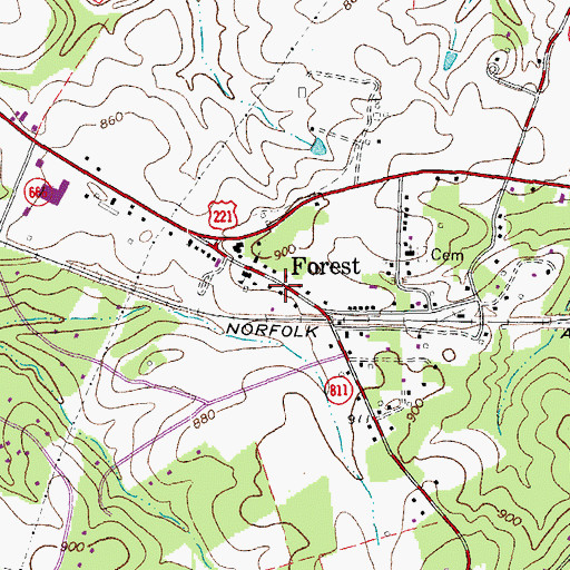 Topographic Map of Blue Ridge Montessori School, VA
