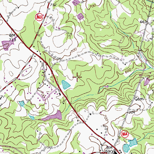 Topographic Map of Twin Springs Elementary School, VA