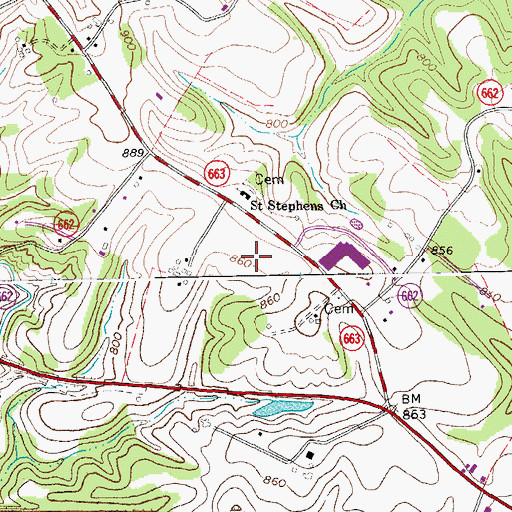 Topographic Map of Forest Elementary School, VA