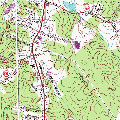 Topographic Map of Temple Christian School, VA