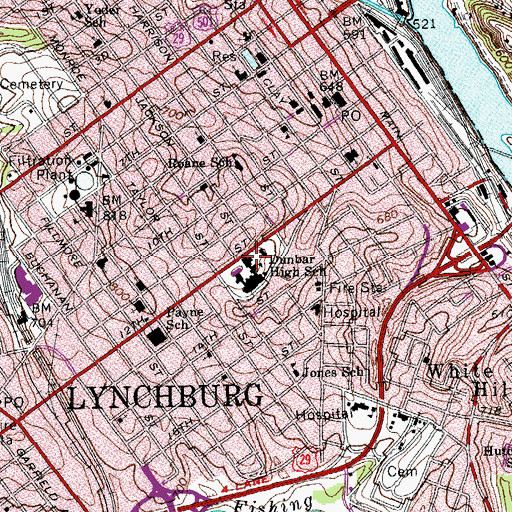 Topographic Map of Amelia Pride Center Adult Learning Center, VA